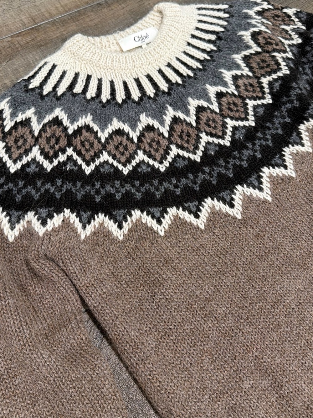 Chloe fair isle alpaca wool and cashmere sweater - Picture 5 of 10